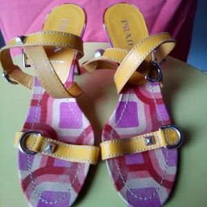 Prada yellow high heels sandals